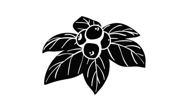 Whortleberries icon animation isometric black object on white background