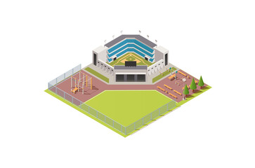 Modern Isometric  Stadiums, arenas and rink set, Web Banners, Suitable for Diagrams, Infographics, Book Illustration, Game Asset, And Other Graphic Related Assets