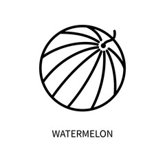 Watermelon Line Icon In A Simple Style. Vector sign in a simple style isolated on a white background.