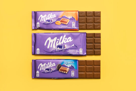 Milka different chocolate bars tablets