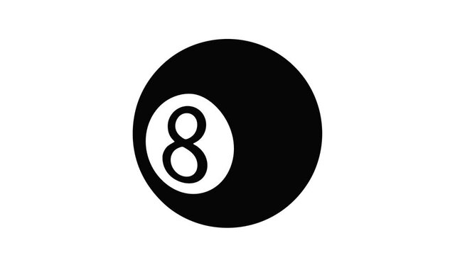 Billiard ball icon animation isometric black object on white background