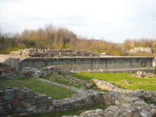Fototapeta na wymiar Roman settlement, Felix Romuliana in Serbia, 3rd and 4th centuries. foundation of a sacrificial temple.