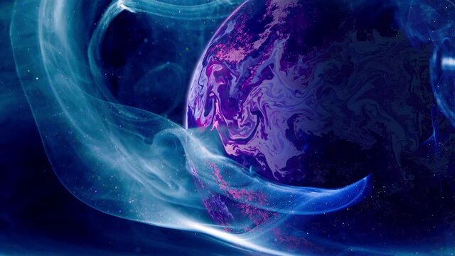 Deep space planets, science fiction imagination of cosmos landscape.