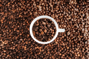 Сoffee beans. View from above