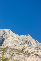 Summit of Montagne Sainte-Victoire, a famous mountain near Aix en Provence, France