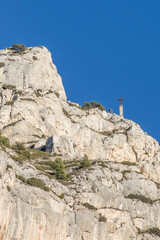 Top of the Montagne Sainte-Victoire and Croix de Provence, France