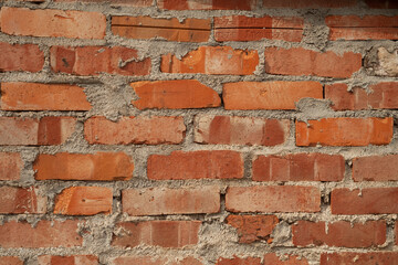 Naklejka premium Texture of old red brick wall