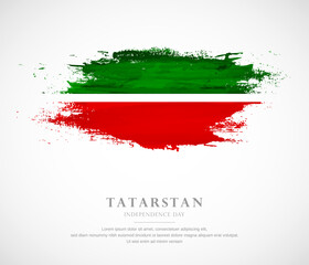Abstract watercolor brush stroke flag for independence day of Tatarstan