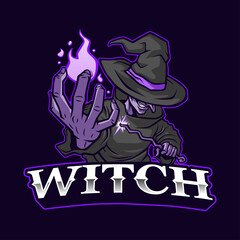 The witch mascot logo illustration