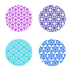 Circle line background pattern For the design of the keychain Isolated on white background