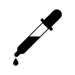 medicine pipette vector icon isolated on white background.