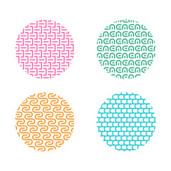 Circle line background pattern For the design of the keychain Isolated on white background