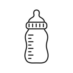 Vector newborn baby plastic water bottle Leave space for adding text. Isolated on background.