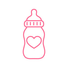 Fototapeta premium Vector newborn baby plastic water bottle Leave space for adding text. Isolated on background.