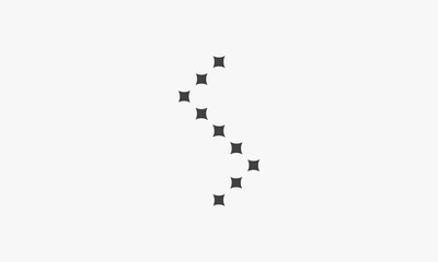 abstract sparkles S letter logo concept isolated on white background.