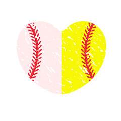 Beautiful red stitch baseball ball vector Isolated on white background