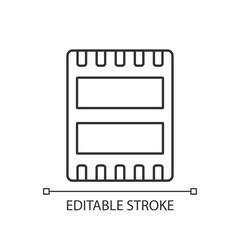 Computer port linear icon. Electronic interface between computer and other computers. Thin line customizable illustration. Contour symbol. Vector isolated outline drawing. Editable stroke