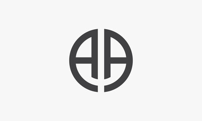 circle letter A or AA logo concept isolated on white background. - obrazy, fototapety, plakaty