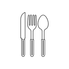 spoon and fork Icon with five stars Vector Illustration Logo Template on white background.