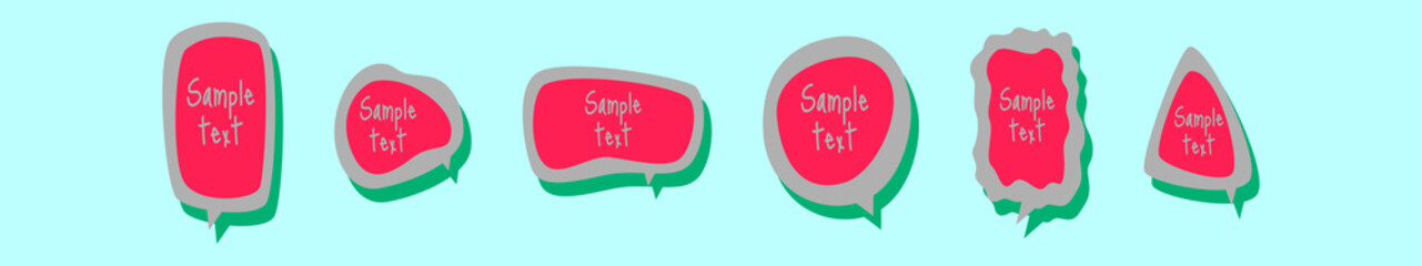 set of text box cartoon icon design template with various models. vector illustration isolated on blue background