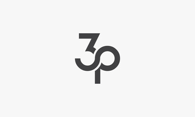 3P or P3 logo concept isolated on white background.