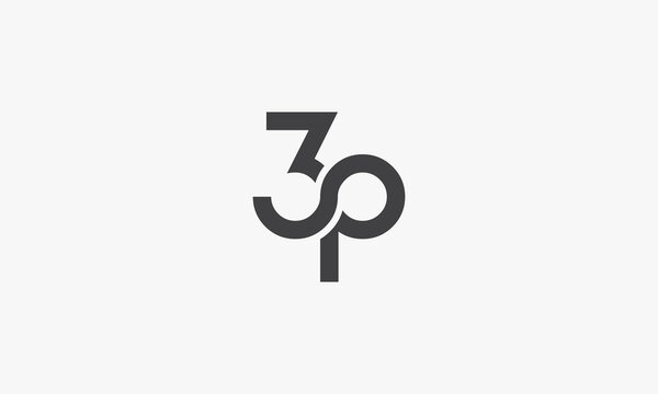 3P or P3 logo concept isolated on white background.