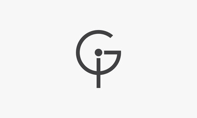 IG or GI logo concept isolated on white background.