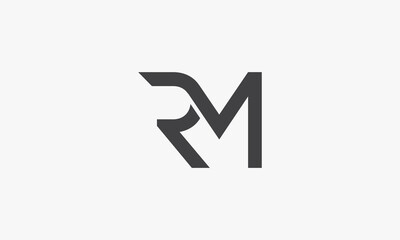 RM letter logo concept isolated on white background.