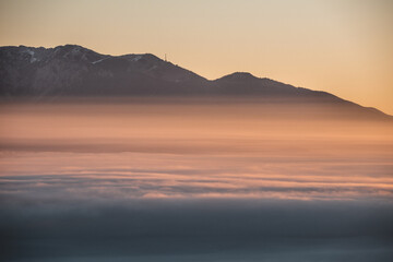sunset in the mountains