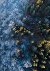 winter - autumn drone shot