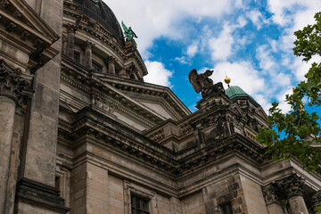  Details of the facade of the Berlin Cathedral in the historic city of Berlin in Germany. 