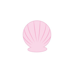 Scallop shell logo. Isolated scallop on white background. Vector illustration