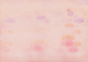 Watercolor painting in pink, purple and yellow which had painted with a microfiber paint roller