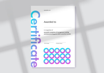 Certificate of appreciation template design. Elegant business diploma layout for training graduation or course completion. Vector background illustration.