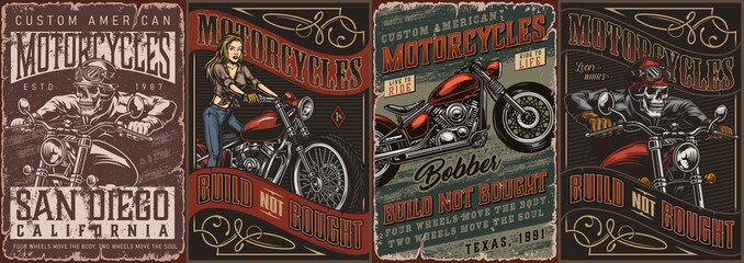 Motorcycle vintage posters collection