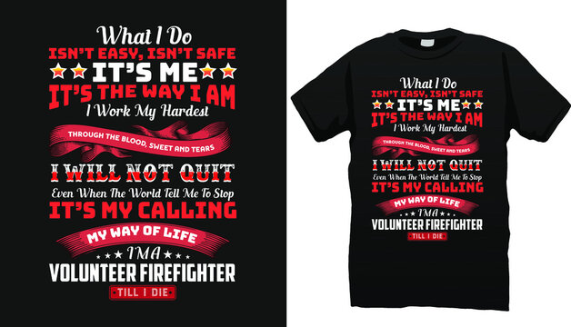Firefighter T shirt design vector 