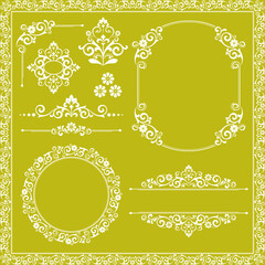 Vintage Set. Floral elements for design monograms, invitations, frames, menus and labels. Graphic design of the website, cafes, boutiques, hotels, wedding invitations..