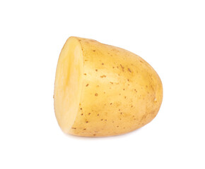Sliced ​​raw potatoes isolated on white background