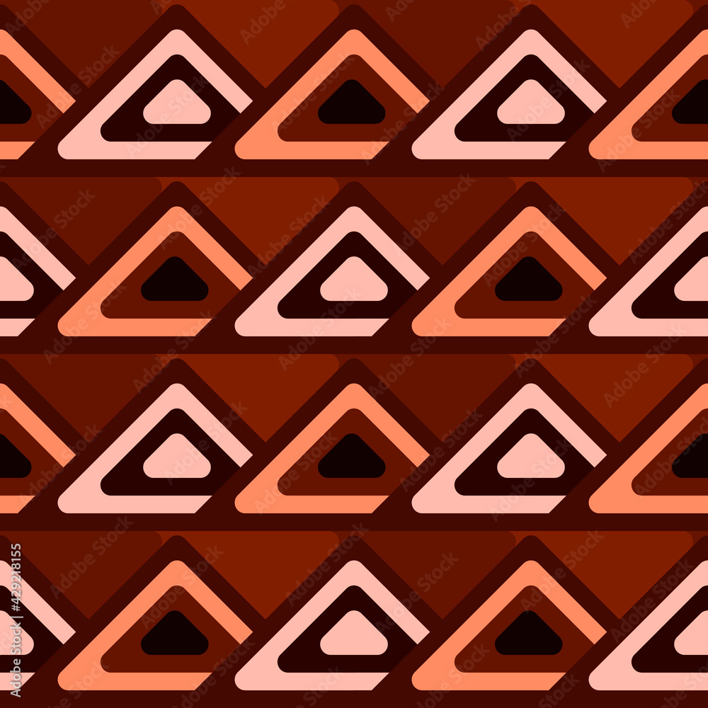 Poster brown triangles ornament. vector same broun triangles.
