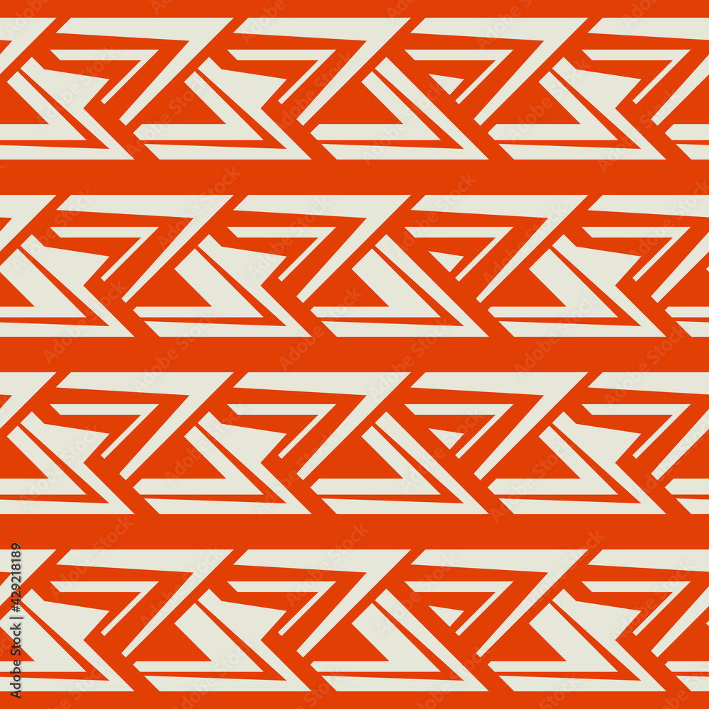 Poster orange vector triangle shape. seamless background.