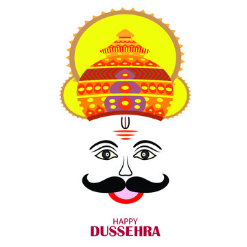 Flat illustration of Ravana face for Dussehra 24282588 Vector Art at  Vecteezy