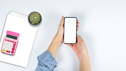 Top view over the tablet computer notebook with smartphone office style .