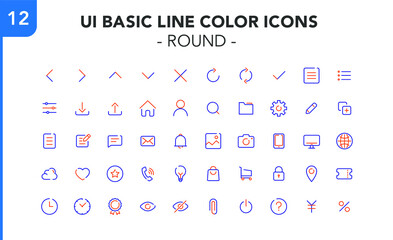 UI BASIC LINE COLOR ICONS (ROUND)