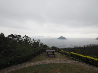 Scenic hiking trail in Hong Kong, Lung Ha Wan.