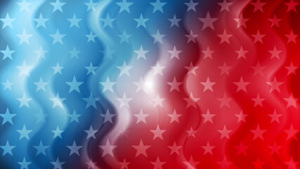 USA flag colors and stars abstract wavy american background