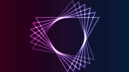 Blue purple retro neon laser triangles abstract background