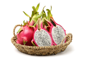 Pitaya or Dragon Fruit isolated against white background