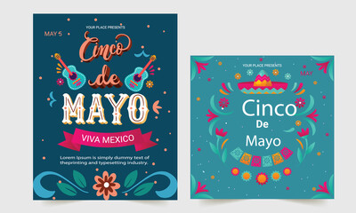 Cinco De Mayo design element. Marketing, advertising, or invitation template. Vector illustration.
