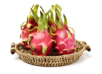 Pitaya or Dragon Fruit isolated against white background