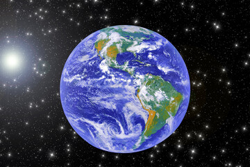 Fototapeta na wymiar Earth and nebula. The elements of this image furnished by NASA.